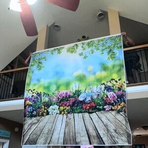 New 8x8” spring floral vinyl backdrop